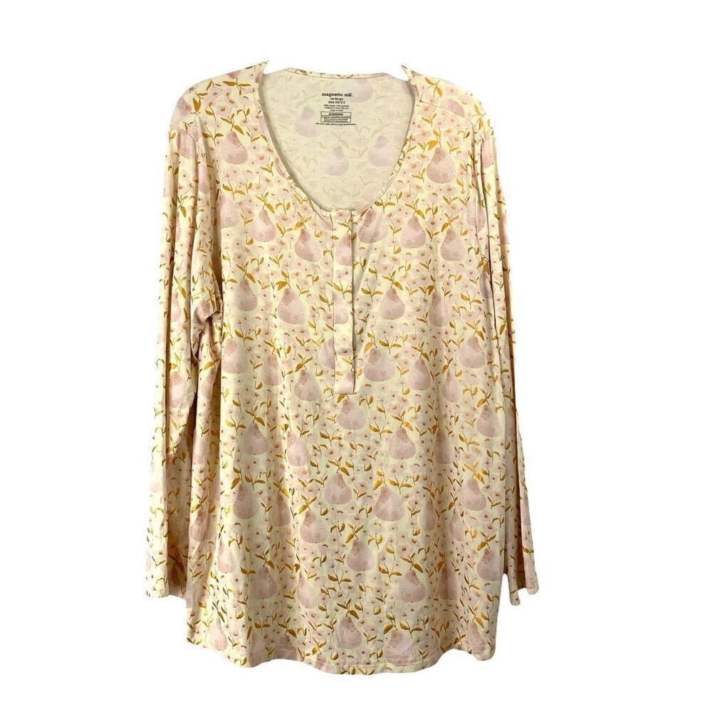 Magnetic Me Pearadise Modal‎ Magnetic Nursing Top Size XXL 20/22 pear print